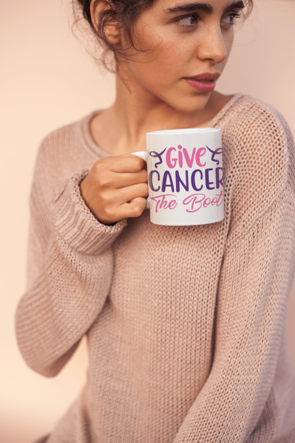 Give Cancer The Boot' Inspirational Warrior Mug - Cornish Custom Creations