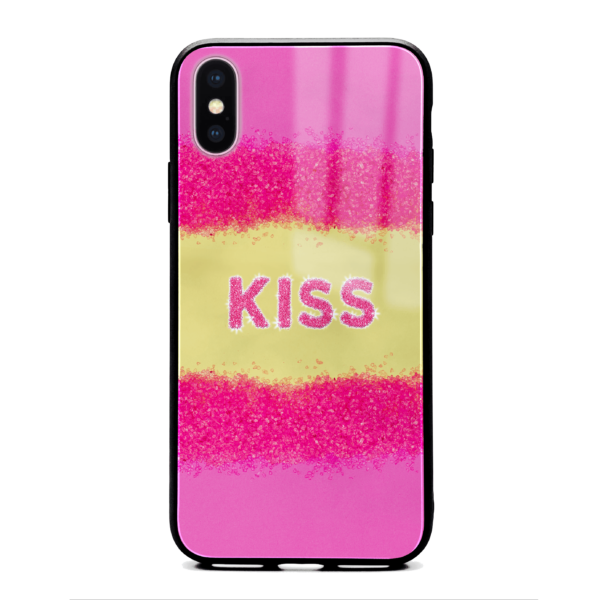 Glam Kiss Design - iPhone Name Glass Phone Case - Cornish Custom Creations