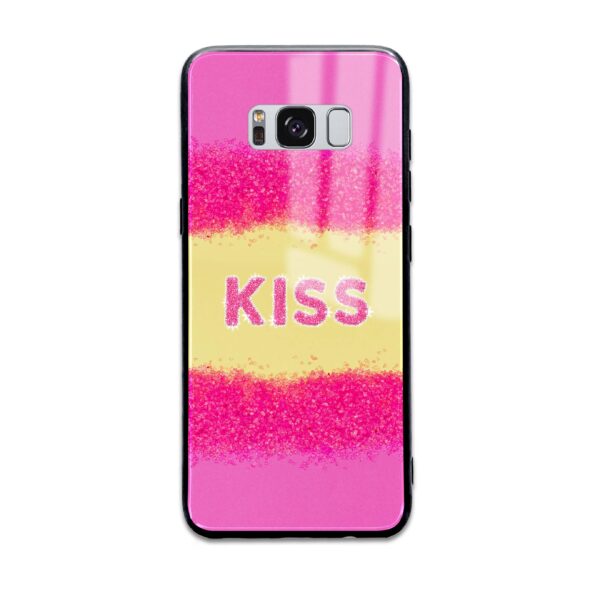 Glam Kiss Design - Samsung Galaxy Name Glass Phone Case - Cornish Custom Creations