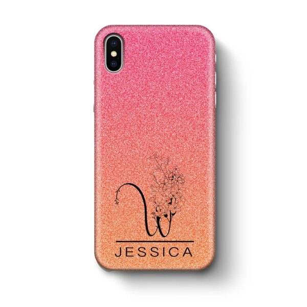 Glitter Ombre With Initial & Name - iPhone 3D Custom Phone Case - Cornish Custom Creations