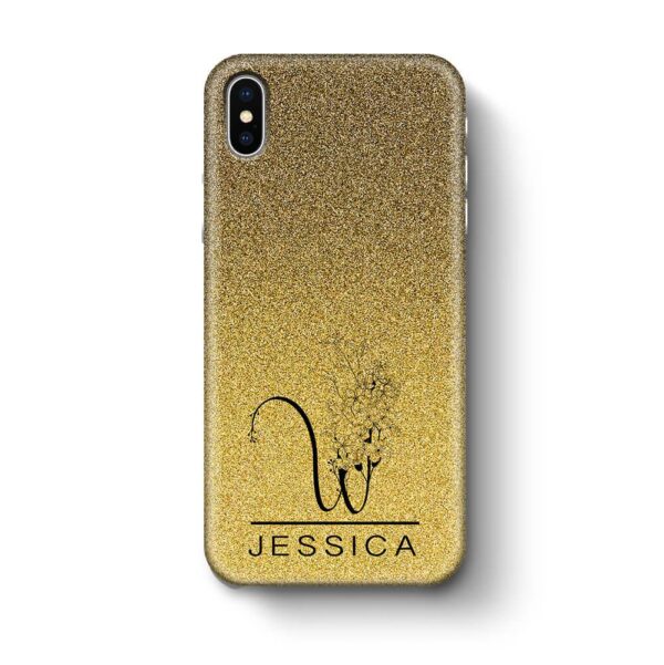 Glitter Ombre With Initial & Name - iPhone 3D Custom Phone Case - Cornish Custom Creations