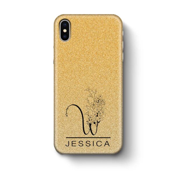 Glitter Ombre With Initial & Name - iPhone 3D Custom Phone Case - Cornish Custom Creations