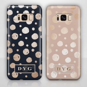 Glossy Dots With Initials - Galaxy 3D Custom Phone Case - Cornish Custom Creations