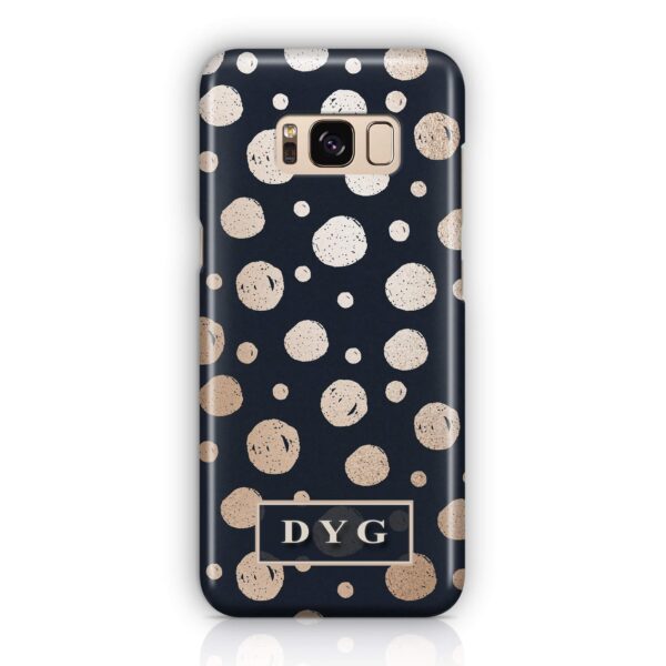 Glossy Dots With Initials - Galaxy 3D Custom Phone Case - Cornish Custom Creations