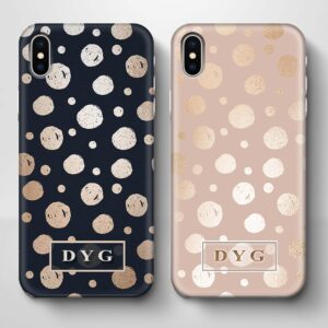 Glossy Dots With Initials - iPhone 3D Custom Phone Case - Cornish Custom Creations