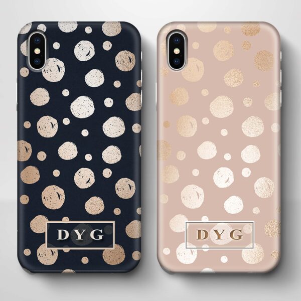 Glossy Dots With Initials - iPhone 3D Custom Phone Case - Cornish Custom Creations