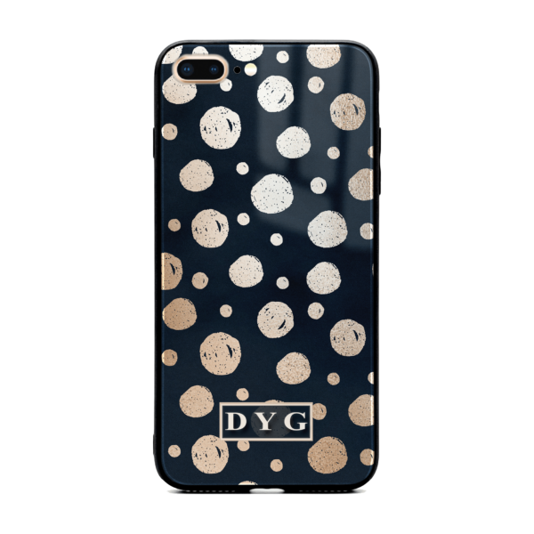 Glossy Dots with Initials - iPhone Glass Phone Case - Cornish Custom Creations