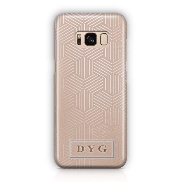 Glossy Geometric Pattern With Initials - Galaxy 3D Phone Case - Cornish Custom Creations