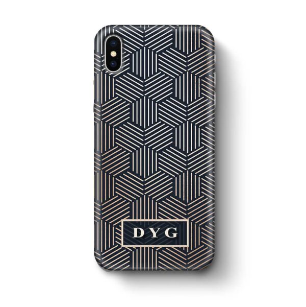 Glossy Geometric Pattern With Initials - iPhone 3D Phone Case - Cornish Custom Creations