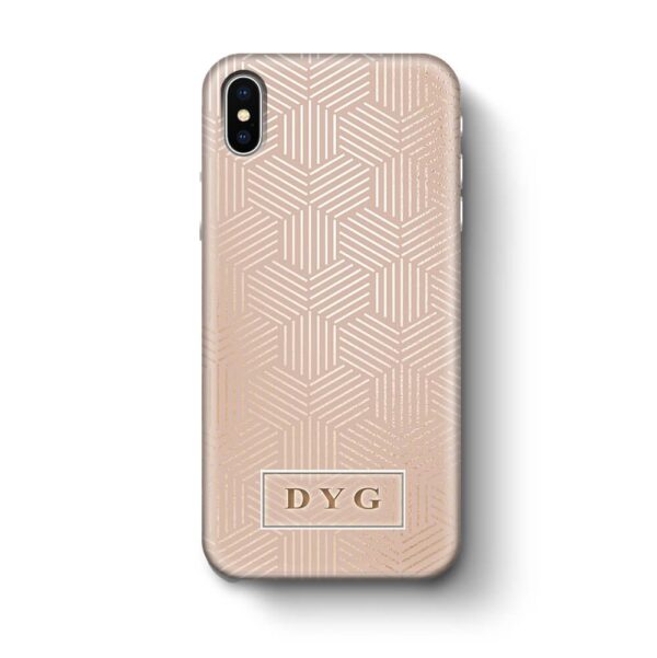Glossy Geometric Pattern With Initials - iPhone 3D Phone Case - Cornish Custom Creations