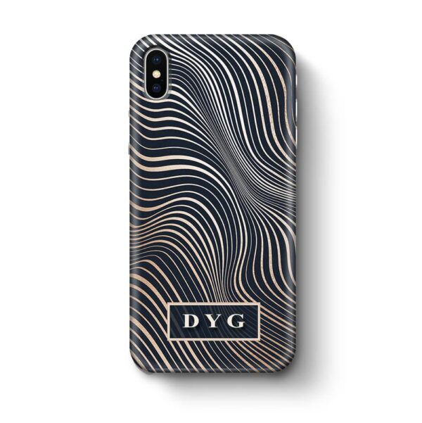 Glossy Waves With Initials - iPhone 3D Custom Phone Case - Cornish Custom Creations