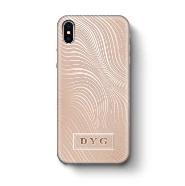 Glossy Waves With Initials - iPhone 3D Custom Phone Case - Cornish Custom Creations