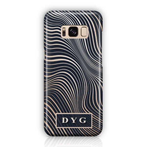 Glossy Waves With Initials - Samsung Galaxy 3D Phone Case - Cornish Custom Creations