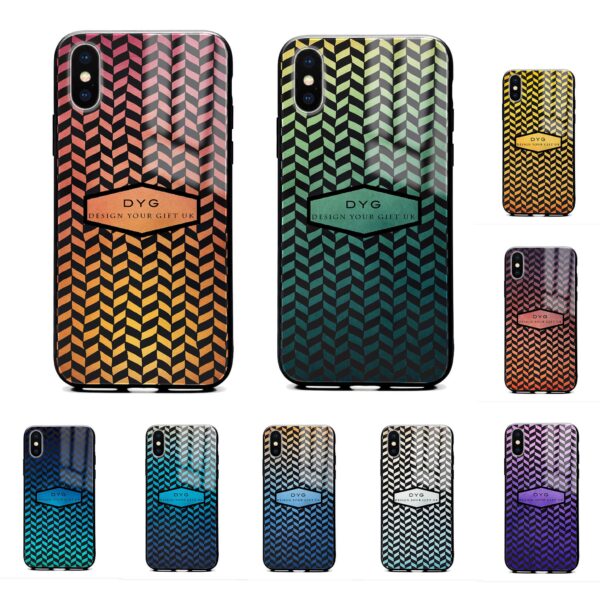 Hollow Geometric Pattern with Initial - iPhone Glass Phone Case - Cornish Custom Creations
