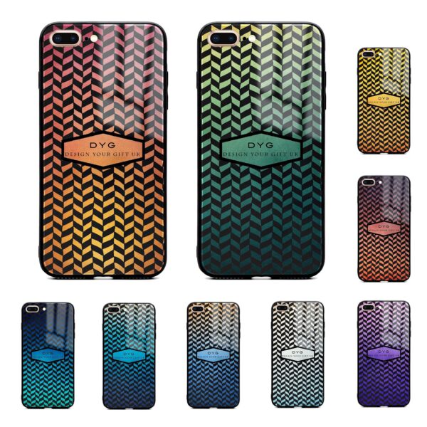 Hollow Geometric Pattern with Initial - iPhone Glass Phone Case - Cornish Custom Creations