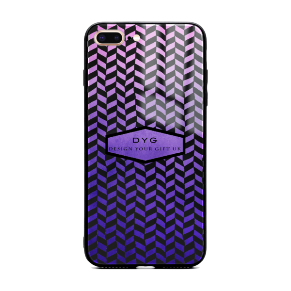 Hollow Geometric Pattern with Initial - iPhone Glass Phone Case - Cornish Custom Creations