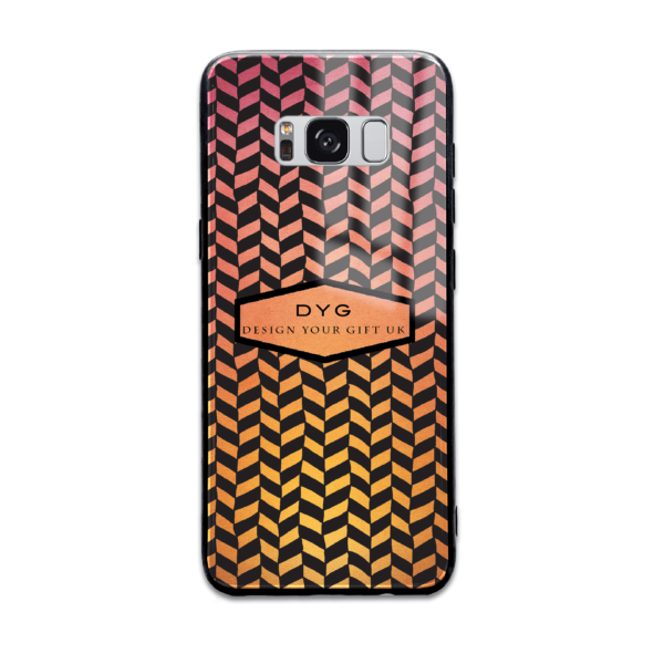 Hollow Pattern with Initials & Text - Galaxy Glass Phone Case - Cornish Custom Creations
