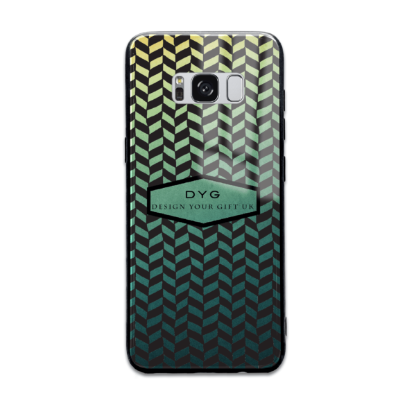 Hollow Pattern with Initials & Text - Galaxy Glass Phone Case - Cornish Custom Creations