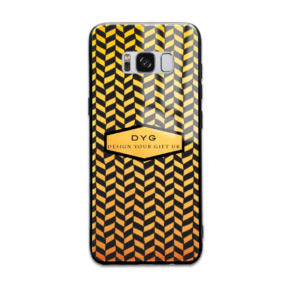 Hollow Pattern with Initials & Text - Galaxy Glass Phone Case - Cornish Custom Creations