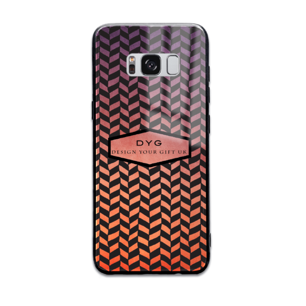 Hollow Pattern with Initials & Text - Galaxy Glass Phone Case - Cornish Custom Creations