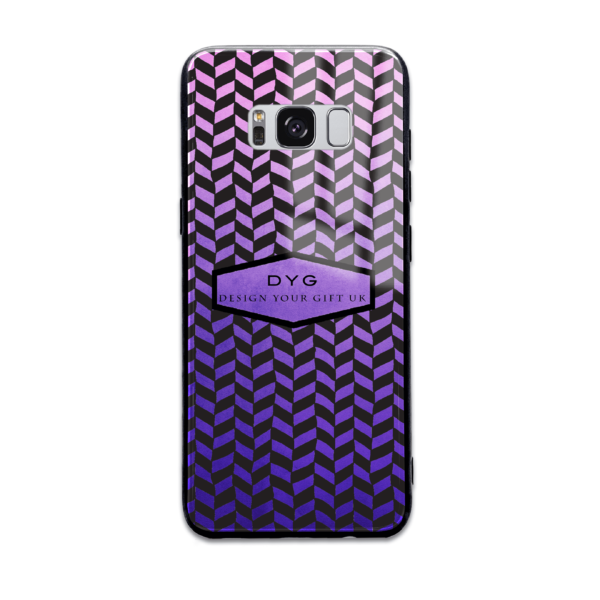 Hollow Pattern with Initials & Text - Galaxy Glass Phone Case - Cornish Custom Creations