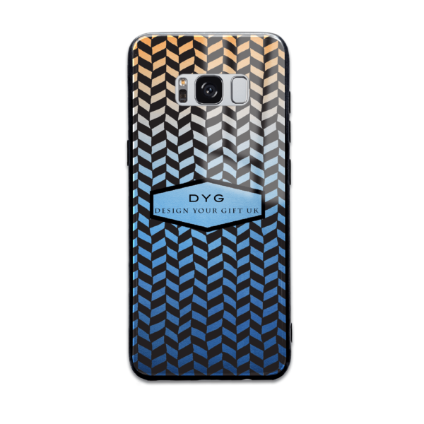 Hollow Pattern with Initials & Text - Galaxy Glass Phone Case - Cornish Custom Creations