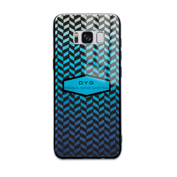 Hollow Pattern with Initials & Text - Galaxy Glass Phone Case - Cornish Custom Creations