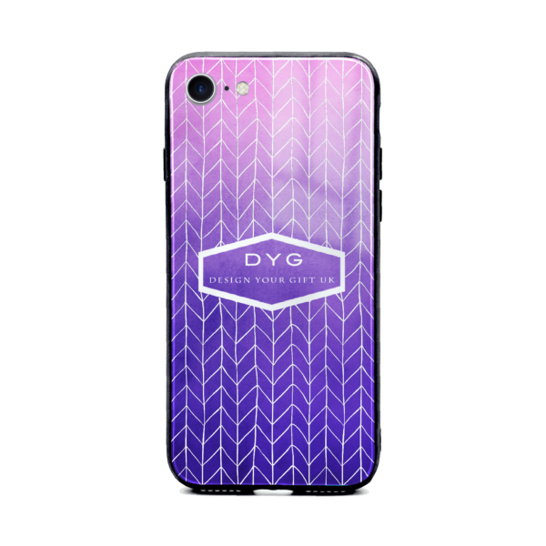 Hollow ZigZag Pattern with Text - iPhone Glass Phone Case - Cornish Custom Creations