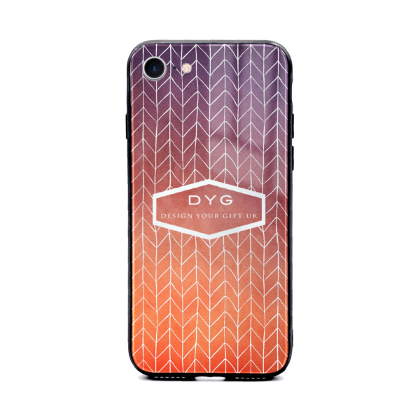 Hollow ZigZag Pattern with Text - iPhone Glass Phone Case - Cornish Custom Creations