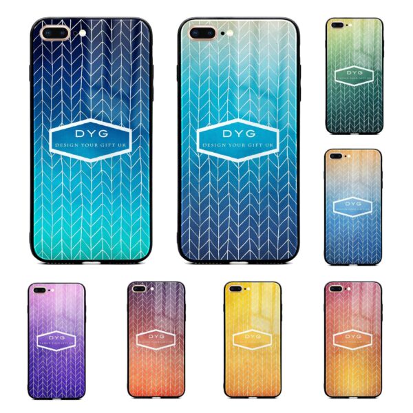 Hollow ZigZag Pattern with Text - iPhone Glass Phone Case - Cornish Custom Creations