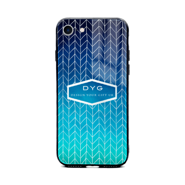 Hollow ZigZag Pattern with Text - iPhone Glass Phone Case - Cornish Custom Creations
