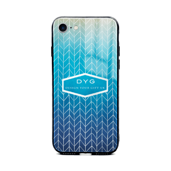 Hollow ZigZag Pattern with Text - iPhone Glass Phone Case - Cornish Custom Creations