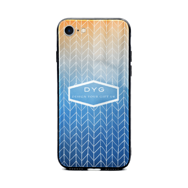 Hollow ZigZag Pattern with Text - iPhone Glass Phone Case - Cornish Custom Creations