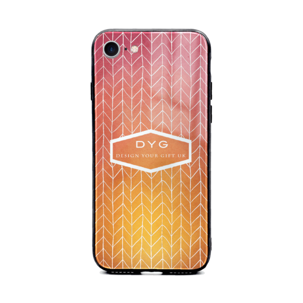 Hollow ZigZag Pattern with Text - iPhone Glass Phone Case - Cornish Custom Creations