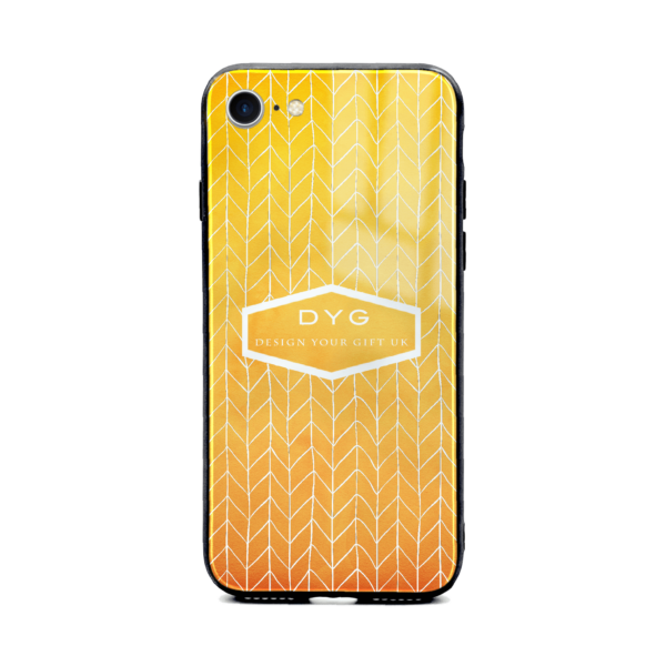 Hollow ZigZag Pattern with Text - iPhone Glass Phone Case - Cornish Custom Creations
