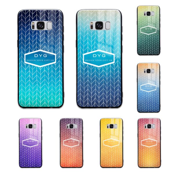 Hollow ZigZag with Initials and Text - Galaxy Glass Phone Case - Cornish Custom Creations