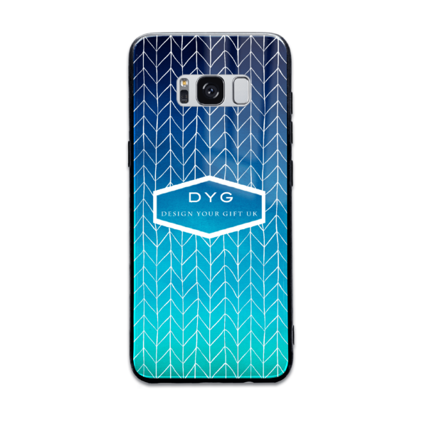 Hollow ZigZag with Initials and Text - Galaxy Glass Phone Case - Cornish Custom Creations