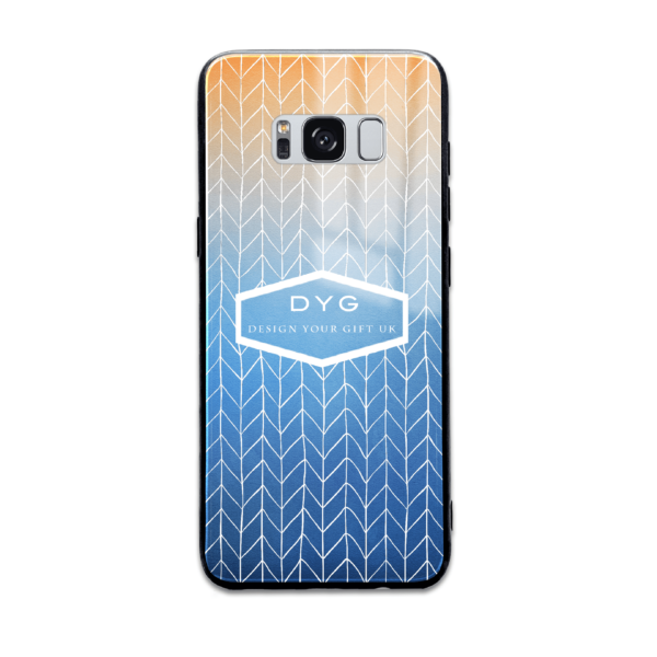 Hollow ZigZag with Initials and Text - Galaxy Glass Phone Case - Cornish Custom Creations