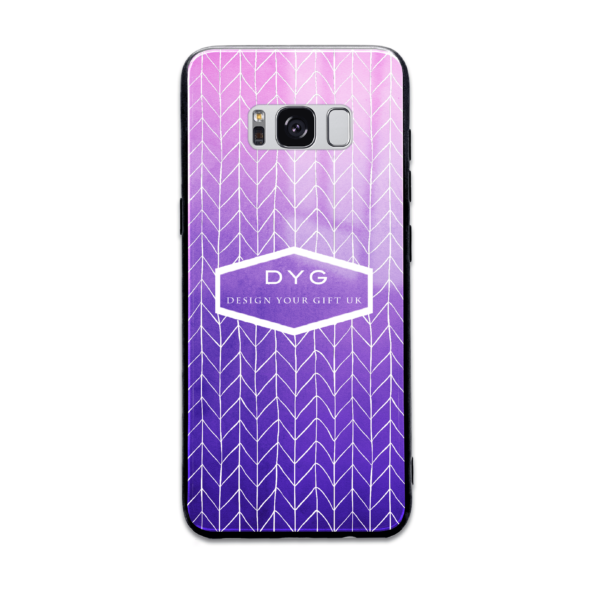 Hollow ZigZag with Initials and Text - Galaxy Glass Phone Case - Cornish Custom Creations