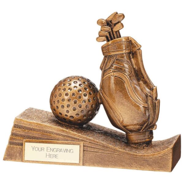 Horizon Golf Bag Resin Award Gold - Cornish Custom Creations