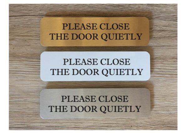 SIGNS for House or Office: Knock on Door, Use Other Door, Own Text & Arrow Metal Plaques in Gold, Silver or White - Image 9