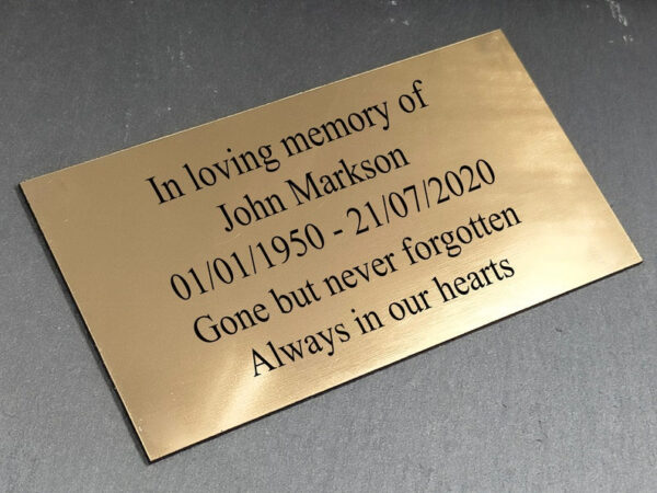 Memorial Plaque Gift Personalised Any Text Plaques Engraved Black Text Copper Silver Gold Effect 11 x 6 cm - Image 4