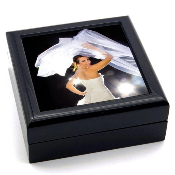 Large Personalised Jewellery Box - Black - Cornish Custom Creations