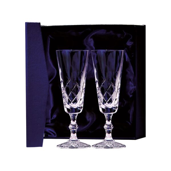 Lindisfarne Orco Crystal Champagne Glasses - Cornish Custom Creations