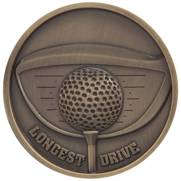 Links Series Longest Drive Golf Medal Gold - Cornish Custom Creations