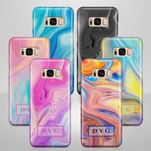 Liquid Marble With Initials - Galaxy 3D Personalised Phone Case - Cornish Custom Creations