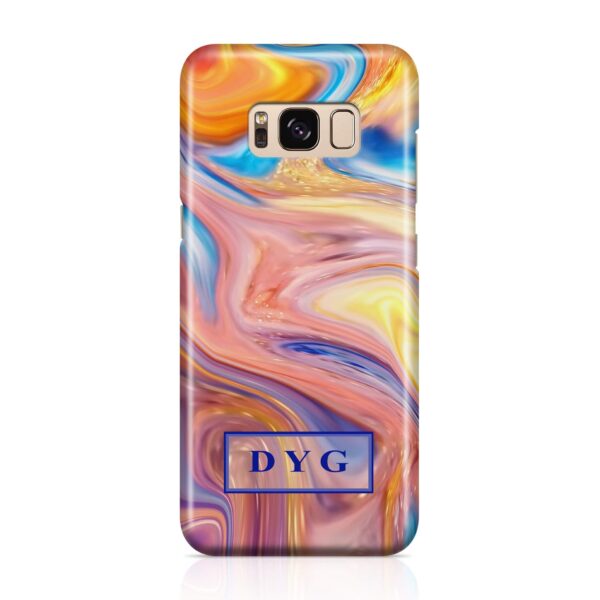 Liquid Marble With Initials - Galaxy 3D Personalised Phone Case - Cornish Custom Creations