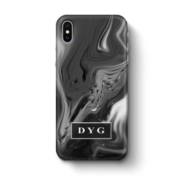 Liquid Marble With Initials - iPhone 3D Personalised Phone Case - Cornish Custom Creations