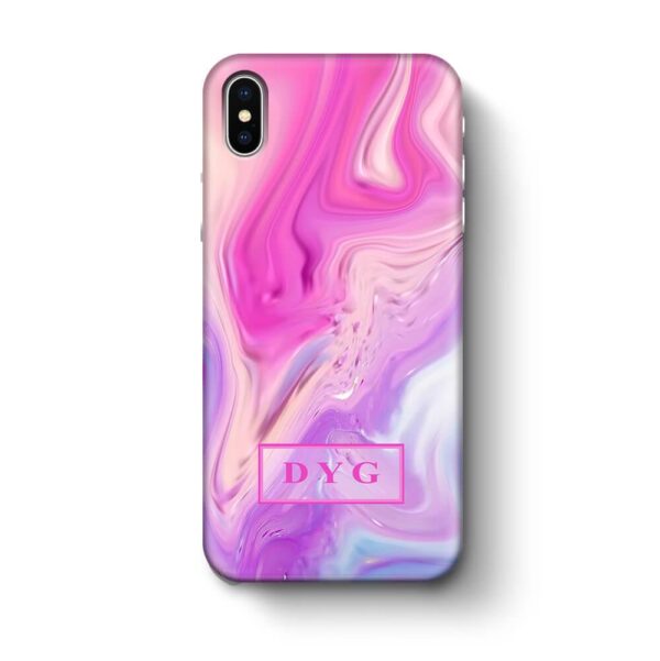 Liquid Marble With Initials - iPhone 3D Personalised Phone Case - Cornish Custom Creations