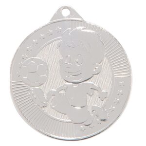 Little Champion Football Medal Silver - Cornish Custom Creations